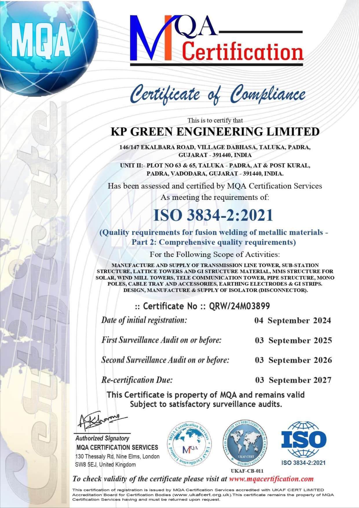 Mahatma Award 2024 Certificate
