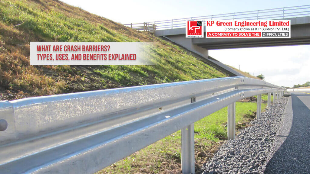 W-beam crash barrier installed along a highway curve, enhancing road safety.