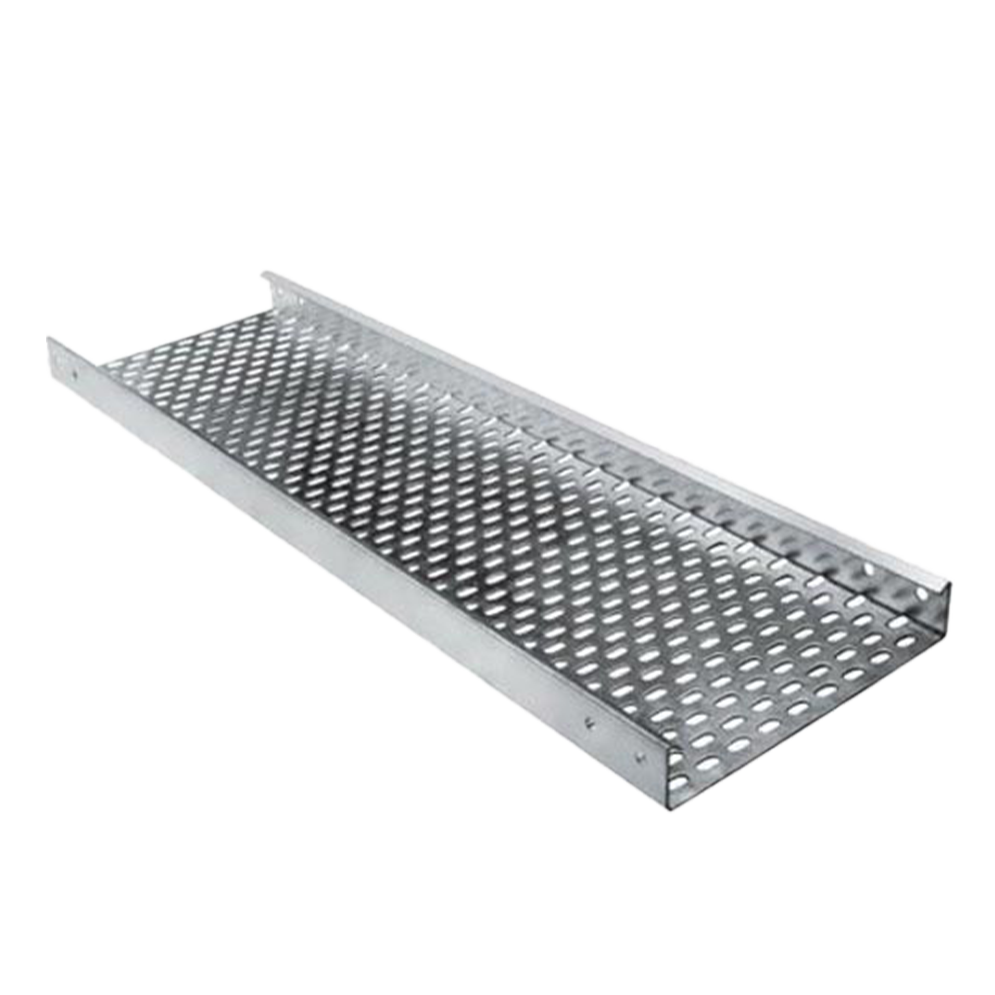 Perforated Cable Tray Diagram Illustration of a perforated cable tray section with dimensions and specifications.y