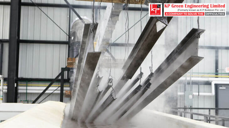 Close-up of a freshly galvanized steel component showing the protective zinc coating.
